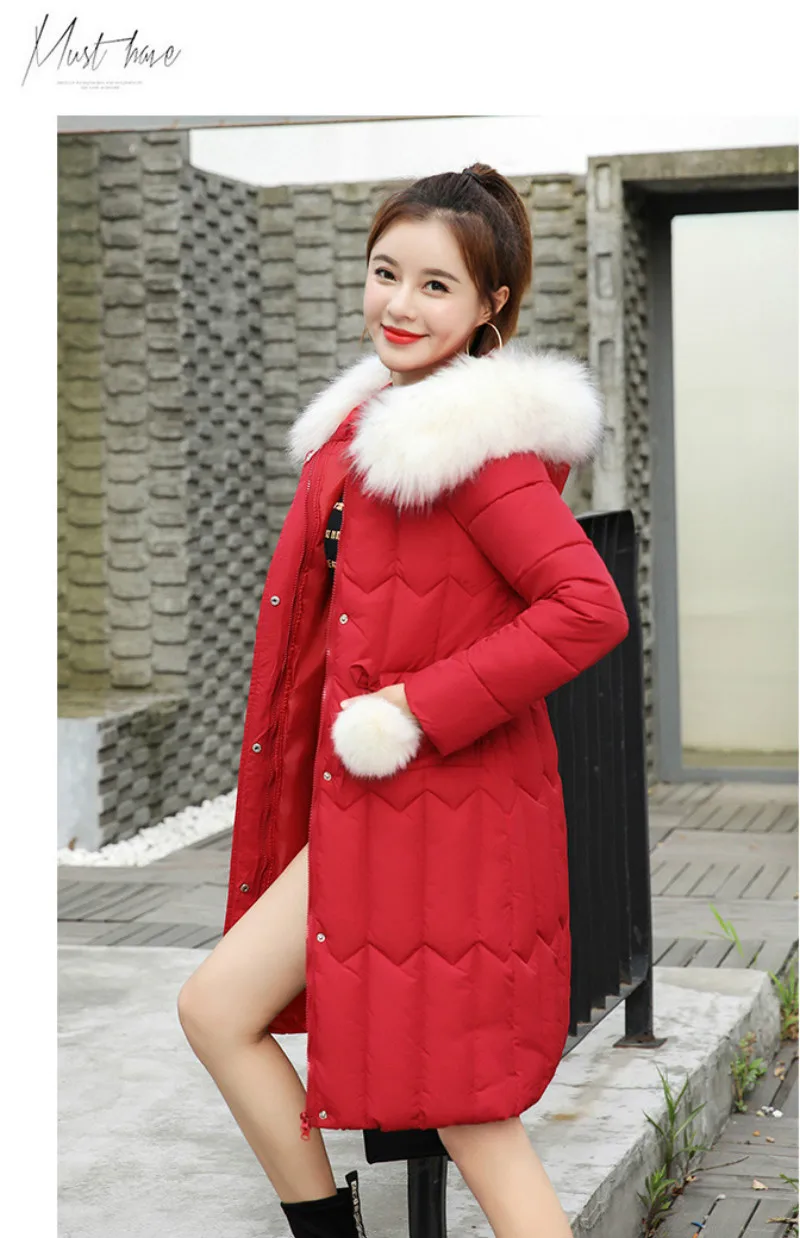 Plus size winter coat women padded cotton hooded women long jacket outwear slim white warm vintage female parka new 2019 DR1195 (22)