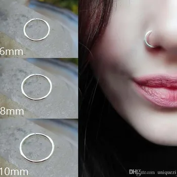 

2pcs 20G 0.8mm Stainless steel Thin Fake Nose Ring Septum Helix Nostril Piercing Labret Lip Fake Piercing Fake Earrings Hoop