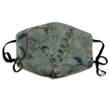 

Mouth Mask Green Flower Print Masks - Breathable Adjustable Windproof Mouth-Muffle, Camping Running for Women and Men