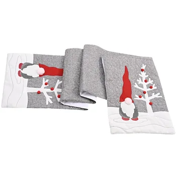 

1pc Christmas Table Banner Table Runner No Face Doll Pattern Table Cloth Dinning Table Decorations for Restaurant Hotel Home (Gr