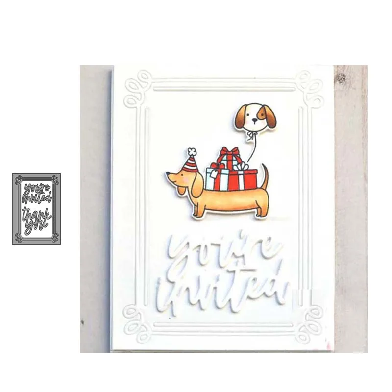 

JC Metal Cutting Dies for Scrapbooking Rectangle Background Letters Die Cut Card Make Stencil Craft Mold Mould Album Decoration
