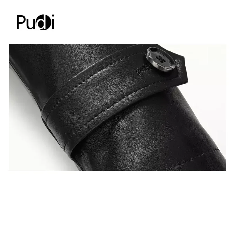 Pudi MT904 Новая модная мужская куртка из натуральной овечьей кожи средней длины кожаная куртка Высококачественная зимняя теплая верхняя одежда