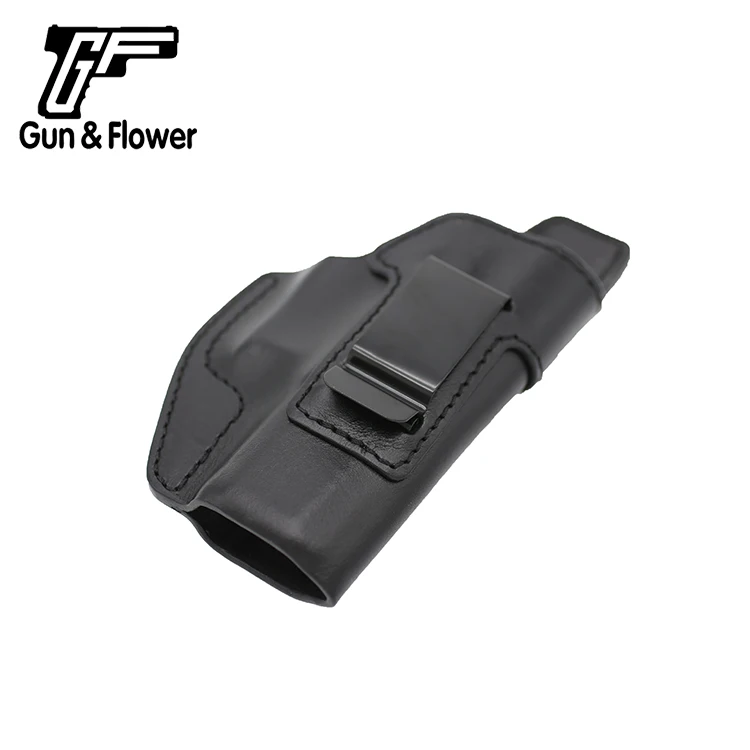 

Gun&Flower CZ 75 P10C Pistol Leather Case Holder Metal Clip Inside the Waistband Holster Gun Bag