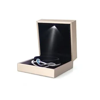 

LED Light Jewelry Display Bracelet Necklace Wedding Engagement Ring Box Storage