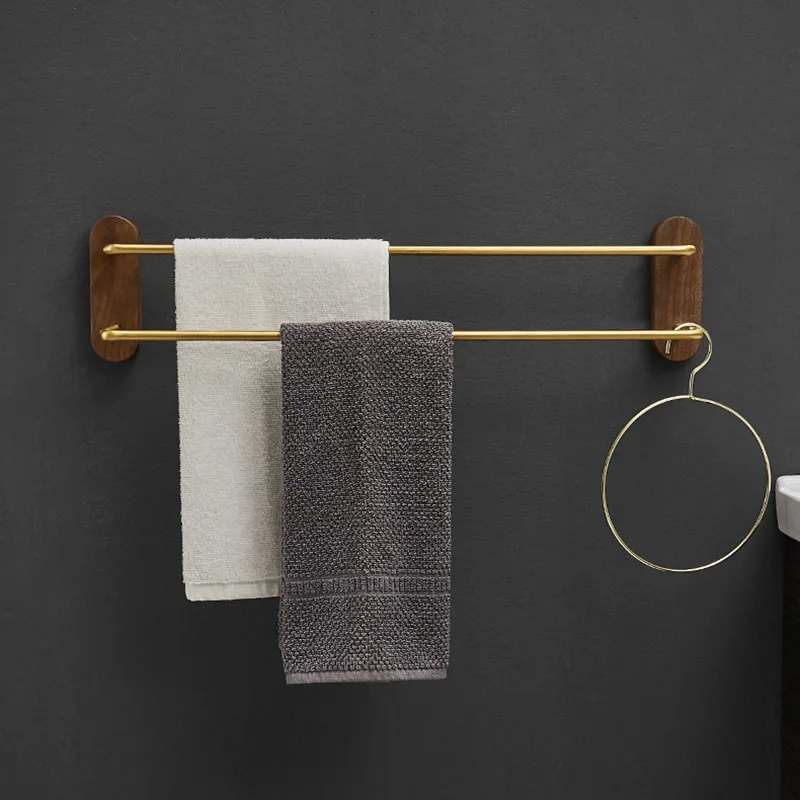 toalheiro de alumínio dourado suporte de parede para toalhas de acessório de banheiro