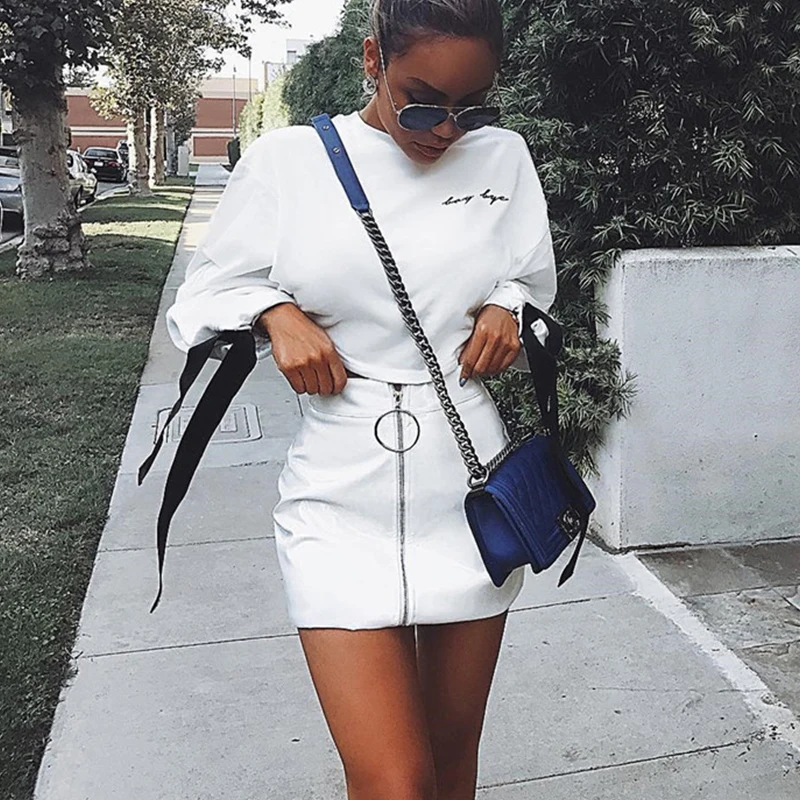 

Women Solid Long Sleeve Short Sweatshirt Casual Letters Embroidery Hoodie Autumn Pullovers Sweatshirts Streetwear