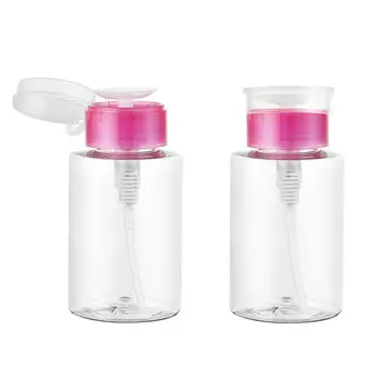 

2 Pcs Nail Polish Remover Pump Dispensers Empty Plastic Bottle Clear