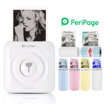 

PeriPage Mini Portable Thermal Printer Pocket Photo Printer Bluetooth Connection With Mobile Phone Android iOS 58mm 203 DPI