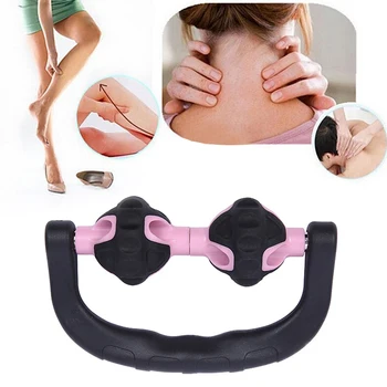 

Handheld Neck Massage Roller With 2 Wheel Leg Hand Cervical Massager Anti Cellulite Body Muscle Relaxation Roller Face Lifting