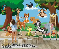 custom Photo wallpaper mural on the wall Cartoon forest animals children's room home decor 3d wallpaper for walls in rolls
