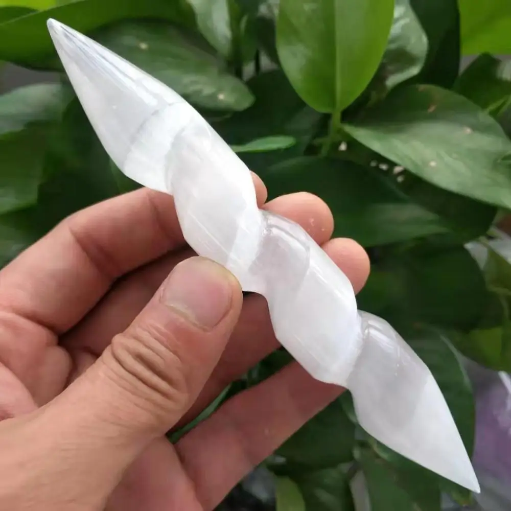 1 шт. натуральная кристаллическая Палочка из селенита лечебная Массажная