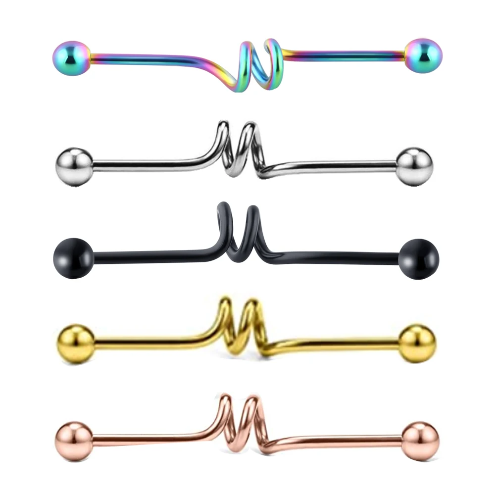 

JUNLOWPY Industrial Barbells 16G Surgical Steel Industrial Piercing Jewelry for Women Men Tragus Earring Helix-Cartilage 50pcs