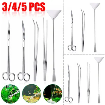 

3/4/5Pcs Aquarium Live Plant Grass Scissor Tweezers Shovel Tools Set Water Tank Cleaning Aquarium Maintenance Tool