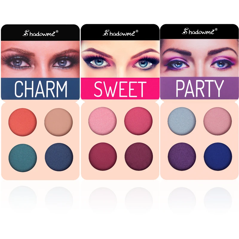 Кисти для макияжа тени век 4 цвета мерцающие темно синие| |