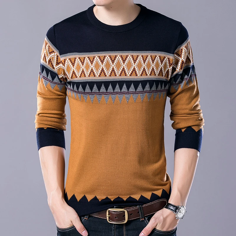 Модный брендовый свитер, мужские пуловеры, рождественские облегающие вязаные Джемперы, шерстяной осенний корейский стиль, повседневная одежда для мужчин