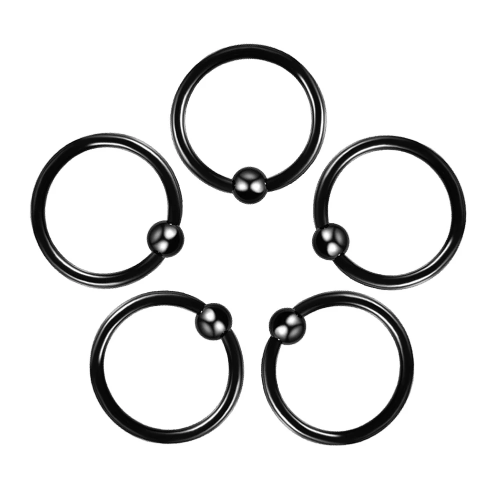 1 Pcs Surgical Stainless Steel Hoop Nose Ring With Ball Nose Rings And Studs Septum Earring Body Piercing Jewelry - Image 5