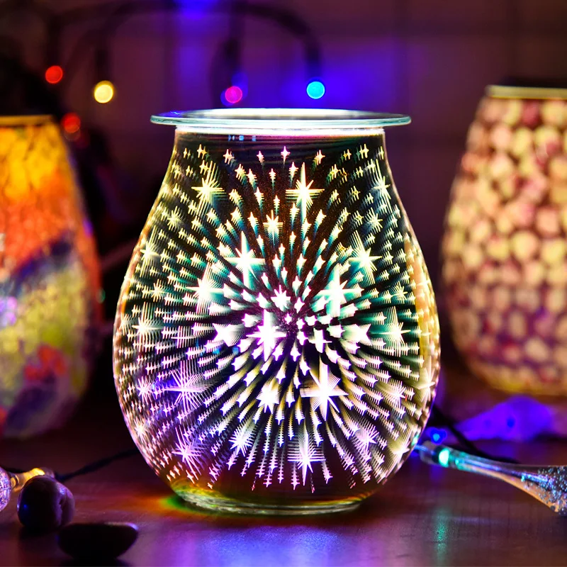 

Aroma Electric Wax Melt Incense Burner 3D Touch Firework Lamp Night Light Tart Aromatherapy Diffuser Wax Warmer