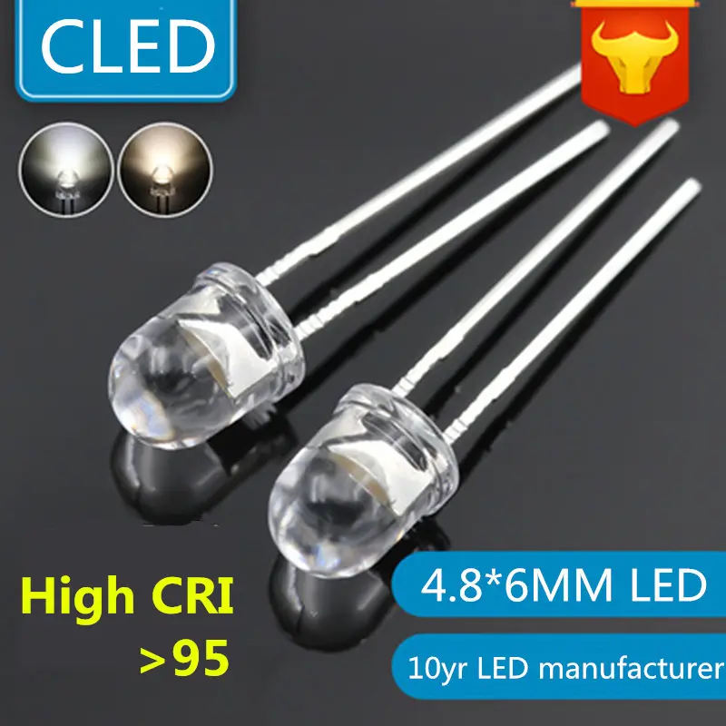 Яркая светодиодная лампочка CRI 5 мм Диодная с теплым белым/белым светом 1000 шт.