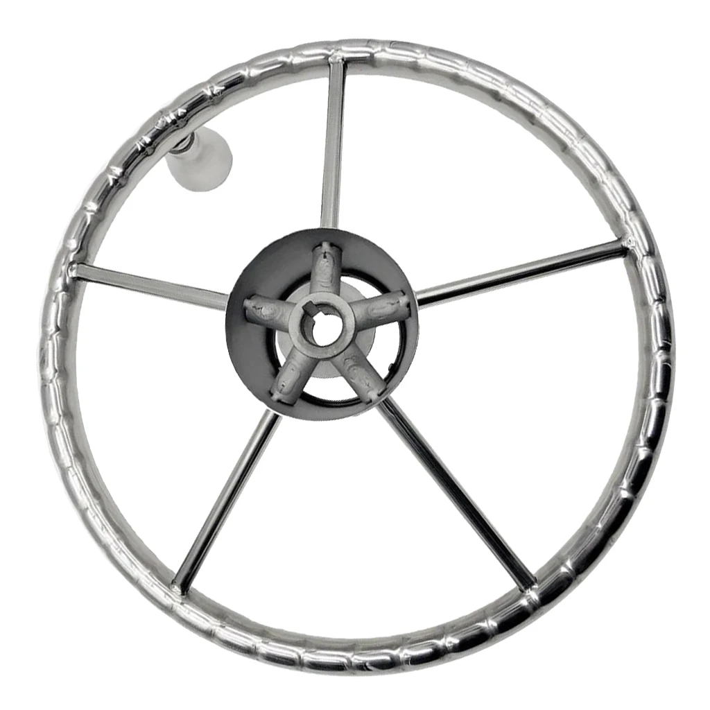 

Universal Replacement 13.8 Inch /350cm Stainless Yacht Marine Pontoon Boat Steering Wheel 5 Spoke