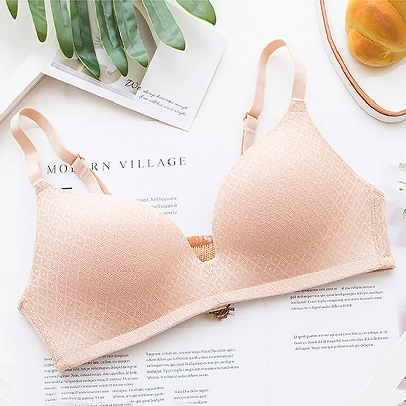 Roseheart New For Women  Black Skin Gray White Wireless Padded Bras Sexy One-Piece Bras Bralette Cup A B Underwear Female