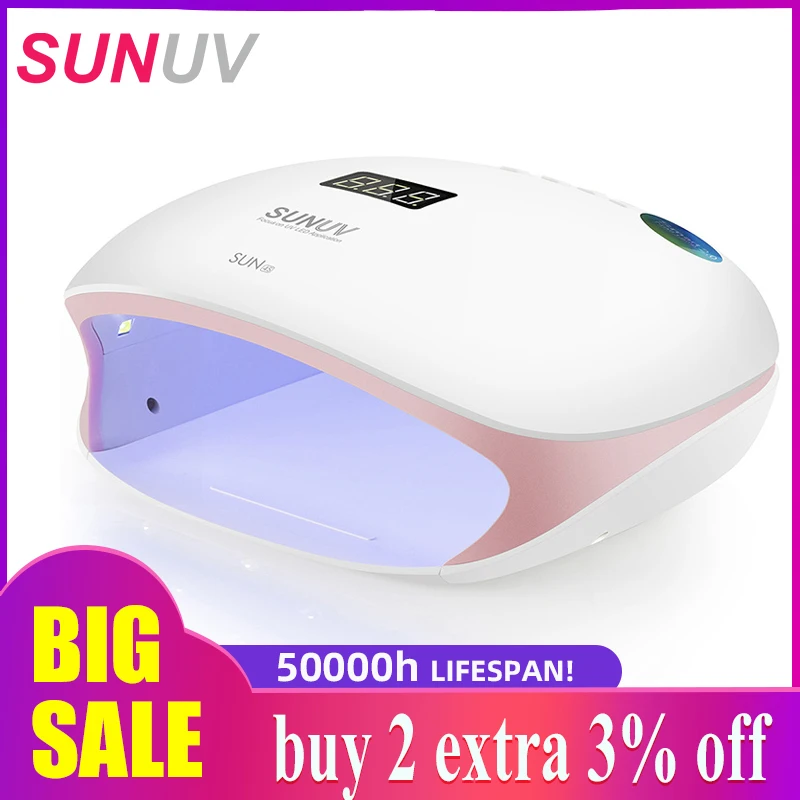 SUNUV SUN4S/4 Nail Lamp 48W UV LED Nail Dryer for Curing Gels Polish With Smart Sensor Manicure Nail Art Salon Equipment Brand