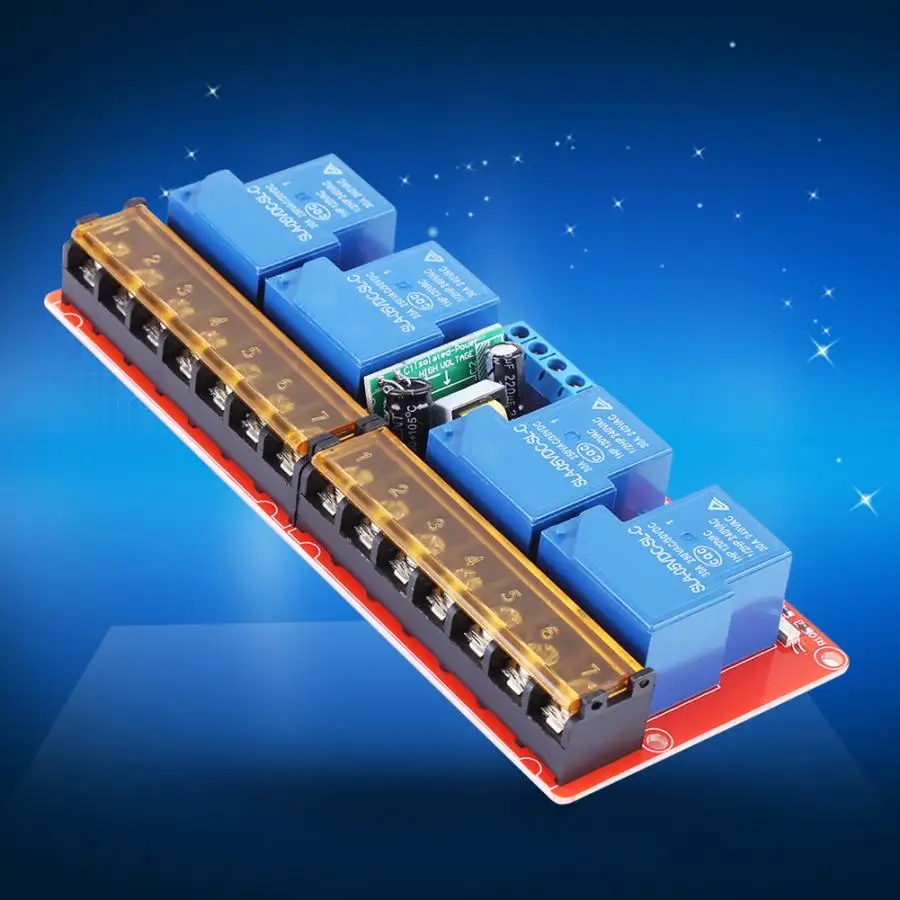 4-Канальный Релейный 30A DC 5V дo AC 100-250 V/Высокий/низкий уровень триггера релейный модуль для Arduino