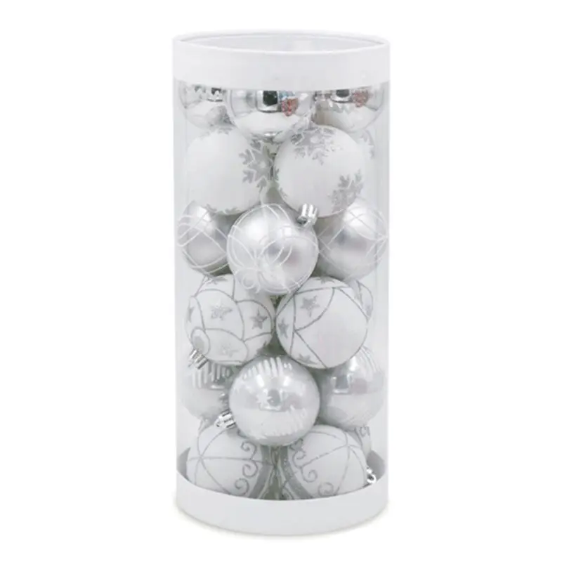 

Christmas Pure White Ball Shape Tree shape Pendant Baubles Plush Foam Ornament