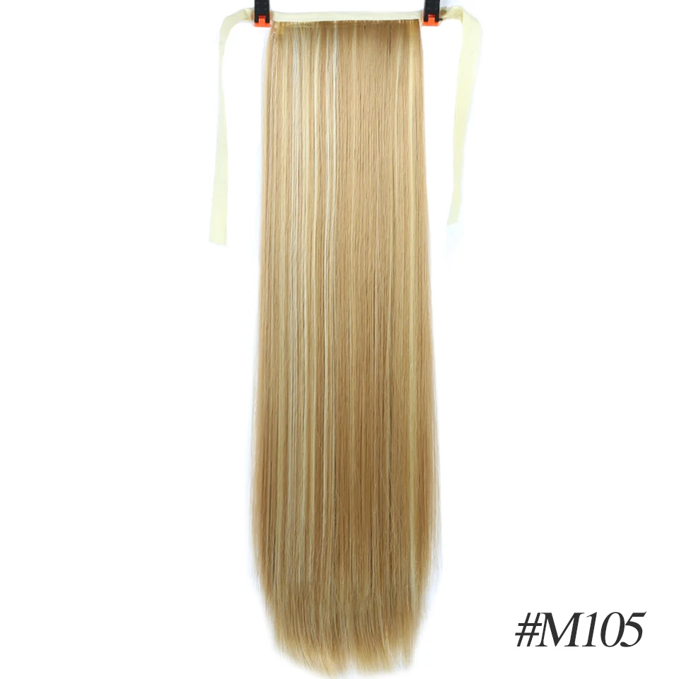 M105 MSTN 30-Inch Synthetic Hair Fiber Heat-Resistant Straight Hair With Ponytail Hair Extended Black Brown Headwear - Цвет: M105