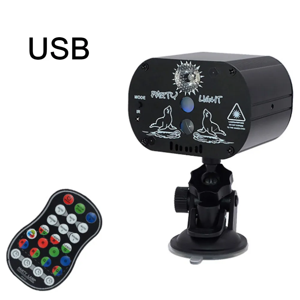 USB Автомобильный декоративный светильник с проекцией звездного неба, дистанционный/звуковой вращающийся вечерние светильник s, Рождественский лазерный Звездный светильник, атмосферная лампа - Испускаемый цвет: USB