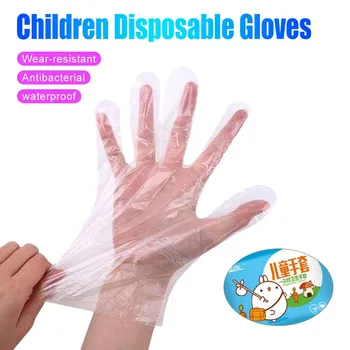 

Protect Children Food Catering Glove Students Kids Transparent Pe Film Disposable Gloves lo mas vendido 2020 Guantes Caja De 100