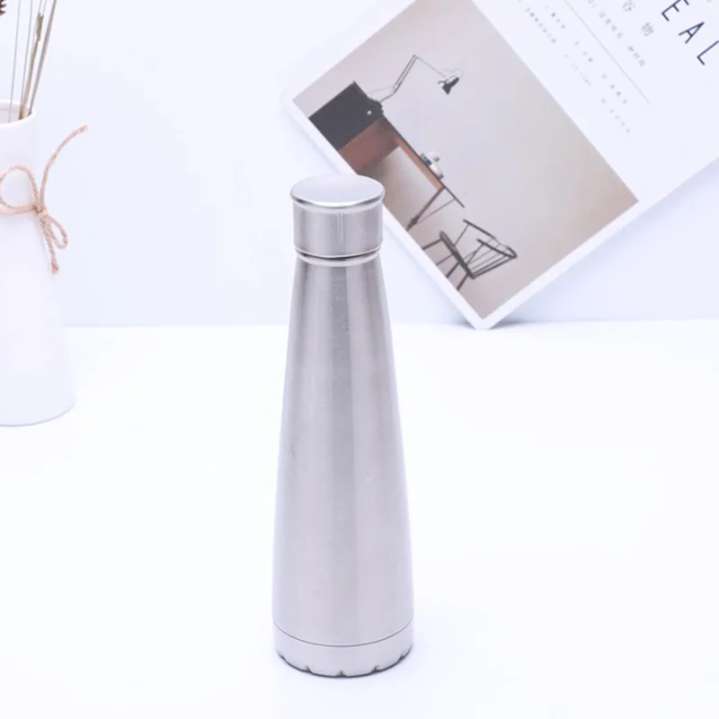 

Fashion Cone Glass Simple Coke Bottle Creative Stainless Steel Cup Gift Cup Advertisement Customizable