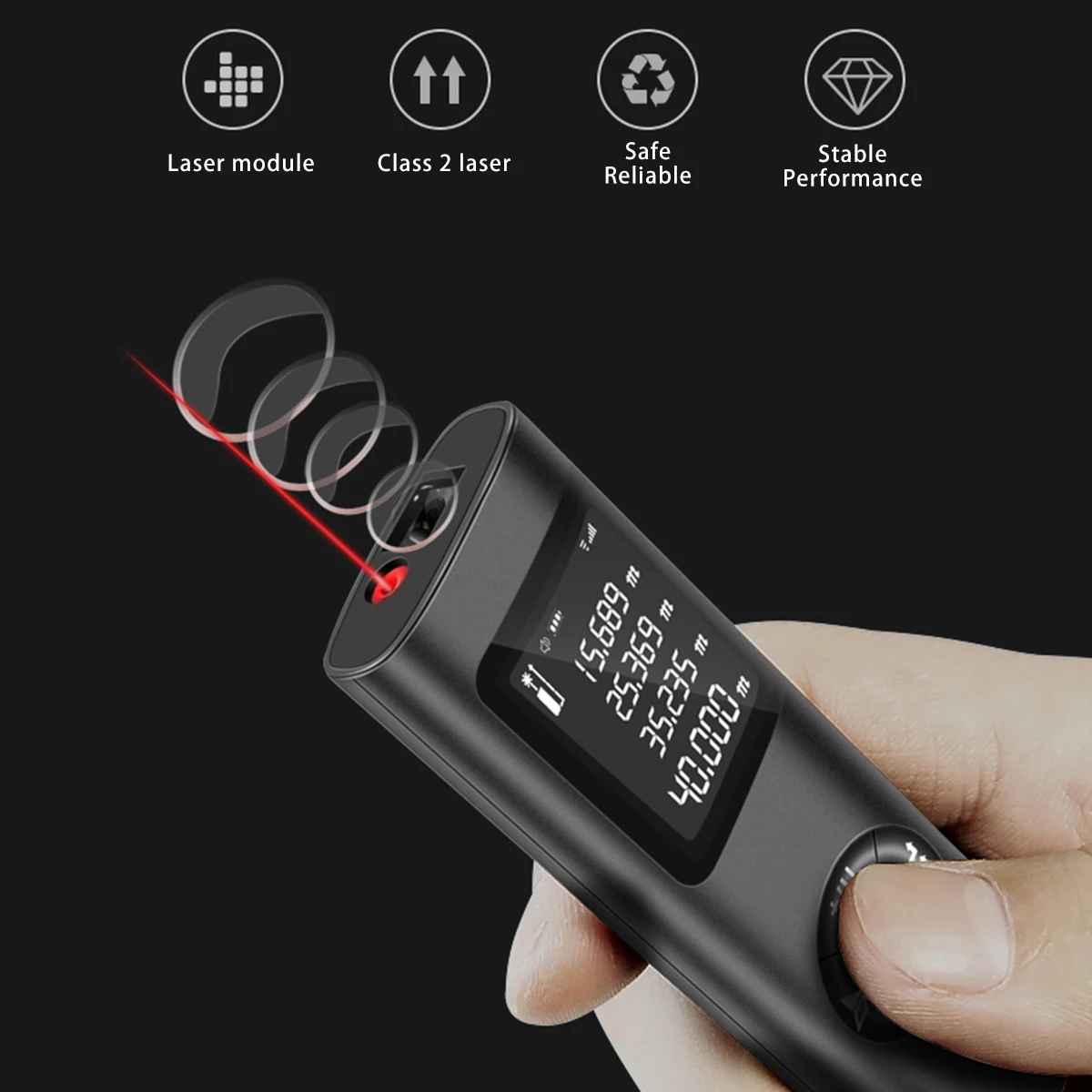 Portable Laser Distance Meter Mini Laser Rangefinder Chargable 40M Digital Laser Range Finder Measure Diastimeter Portable Laser Distance Meter Mini Laser Rangefinder Chargable 40M Digital Laser Range Finder Measure Diastimeter