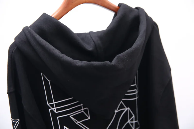 OFF-WHITE OW Высококачественный Свободный свитшот на молнии с капюшоном пальто махровая ткань толстовка