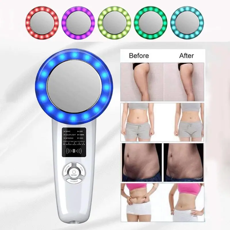 

6 in 1 Ultrasonic EMS Body Facial Slimming Machine RF Ultrasonic EMS Body Slimming Massager Anti Cellulite Fat Burner