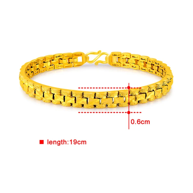 Wholesale Pure gold Color 4MM Flower Heart Bracelet 19CM for Women Girls  Fashion 24k Gold Filled Ladies Wedding Jewelry - AliExpress