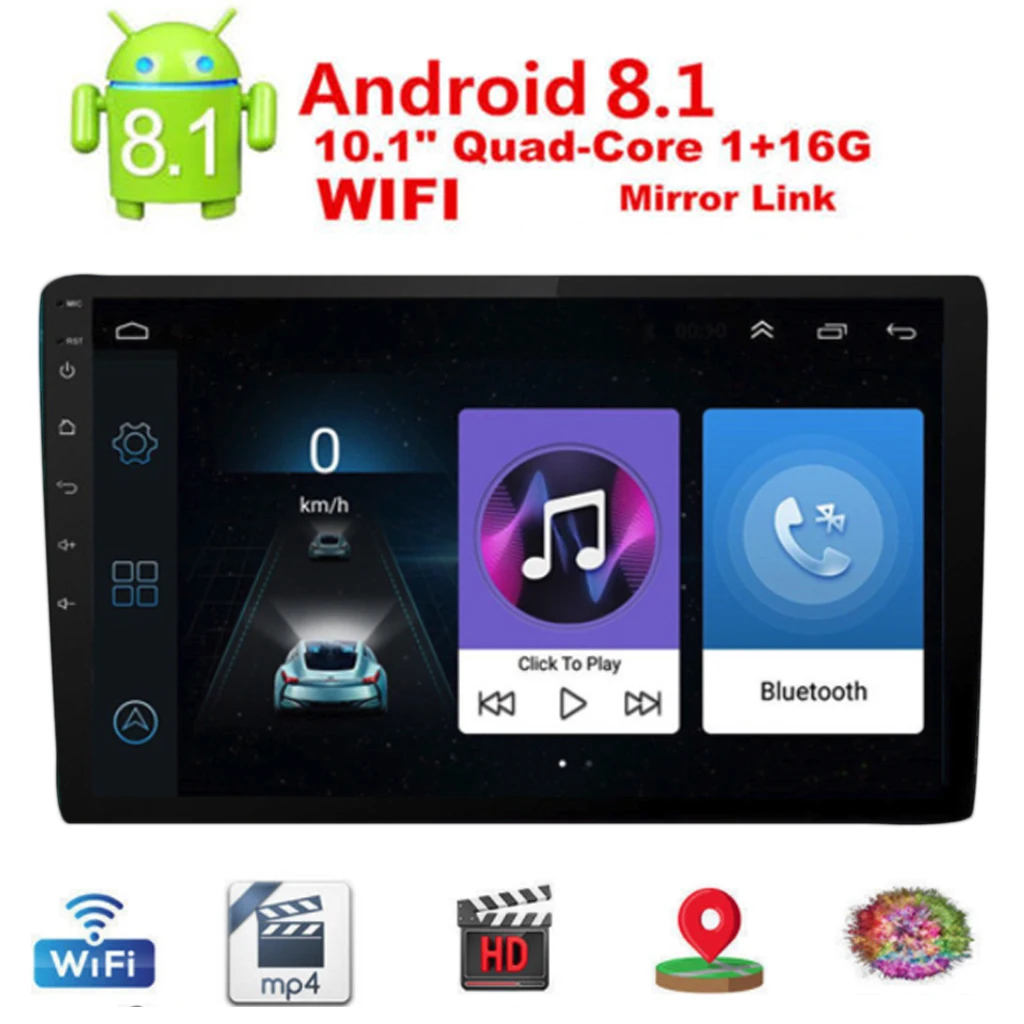 Android 8,1 стерео радио MP5 плеер 10," четырехъядерный gps Navi Wifi Универсальный