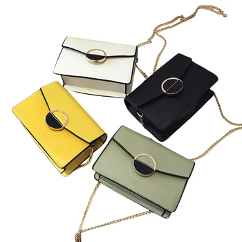 

Women Cross-Body Bags Leather Chain Belt Pure Color Solid Shoulder Square Solid Color Lightweight Buckle Purse