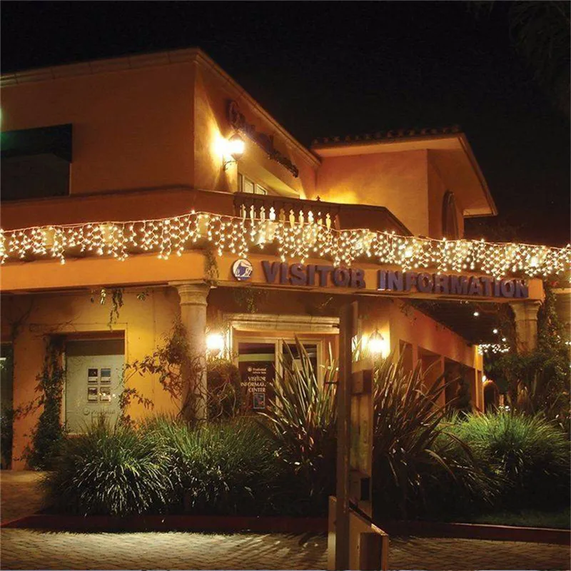 5 м, Рождественская гирлянда, светодиодный светильник для занавесок, гирлянда, s Droop, 0,4-0,6 м, садовый уличный карниз, наружный декоративный Сказочный светильник