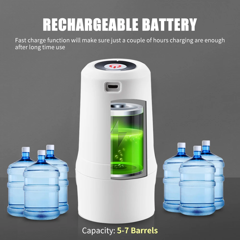 Water Bottle Pump USB Charging Automatic Drinking Water Pump Portable Electric Water Dispenser 5 Gallon Bottle for Home Office