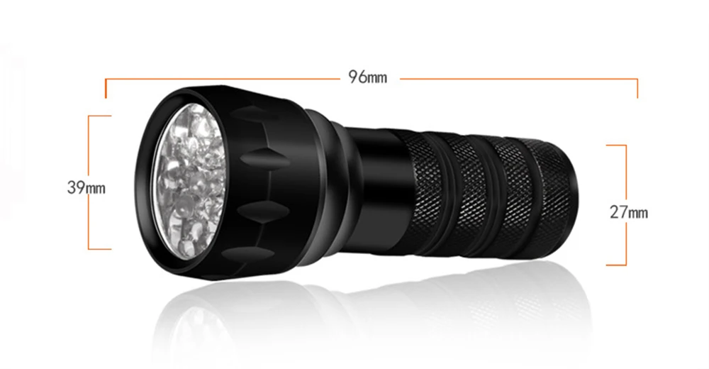 УФ-фонарик черный свет Применение AAA, 21 светодиодный 395NM ультрафиолетового Blacklight детектор для собак мочи, мочи Красители, ковер, кровать