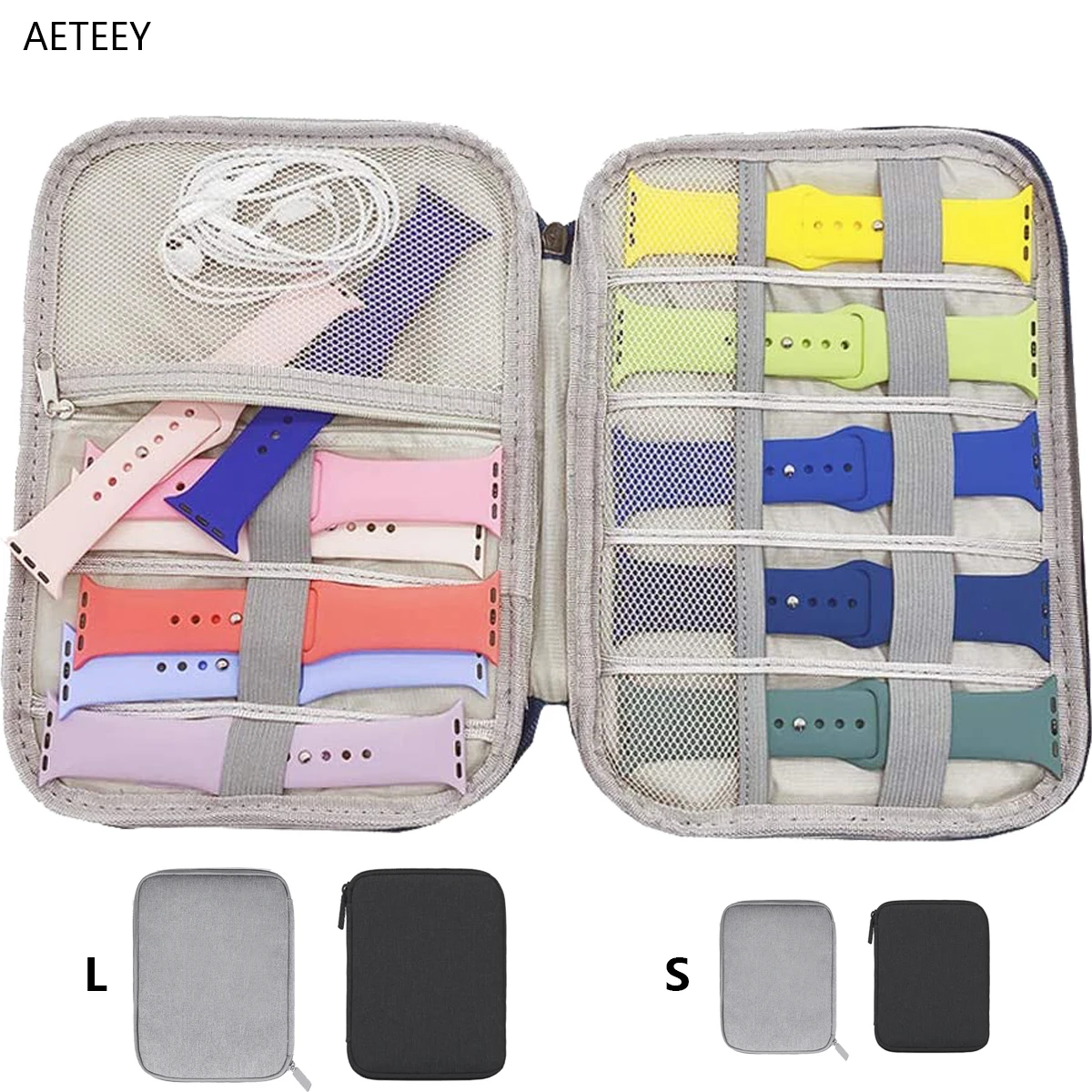 Smart Watch Band Storage Organizer Multifunction Portable Watch Strap Box for Apple Travel Pouch Bag Holds 10-15 Bands Watch Storage Box Watchband Storage Bag Watch Storage Bag Watch Storage Pouch