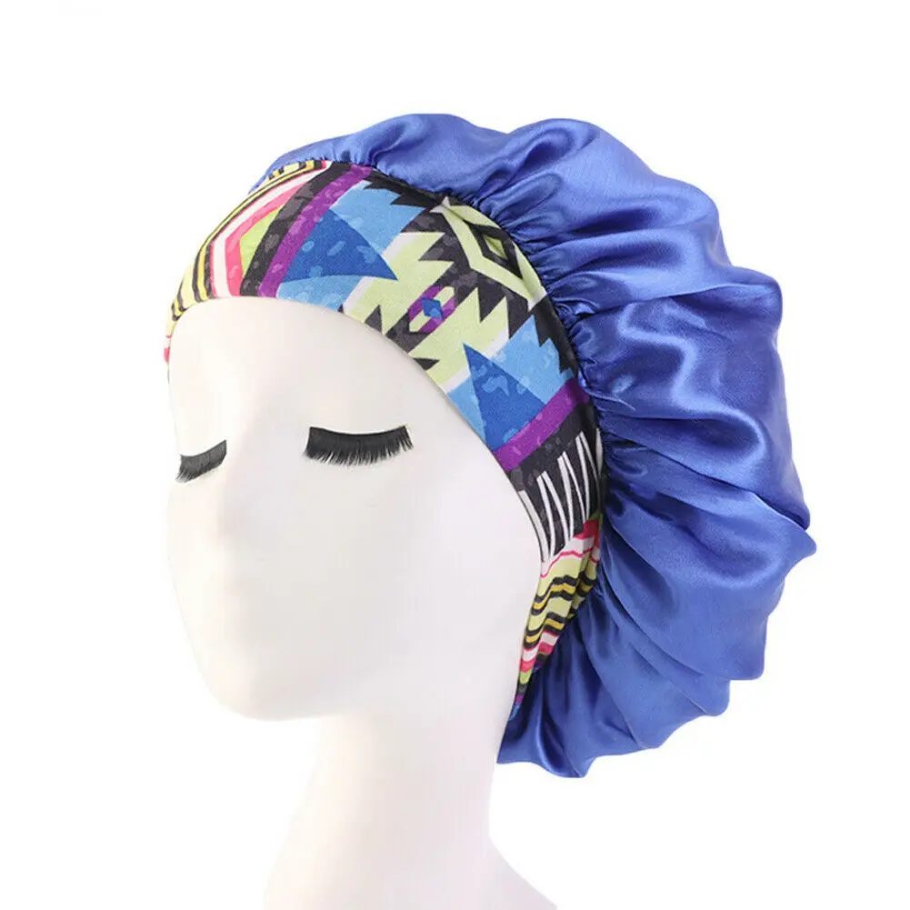 Женская атласная ночная салонная шапочка для сна головной убор шелковая Голова широкая эластичная лента для вьющихся весенних Волос Кепка chemo