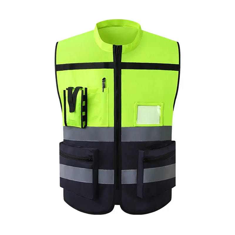 

Reflective Vest High Visibility Multi Pocket Safety Gear Outdoor Protector Tank Top Construction Site Running Cycling Outer Wear