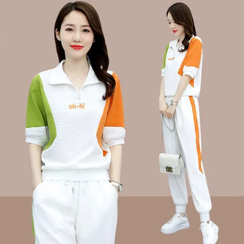 

Girl's Fashion Sports Suit Women's Two-piece Suit Loose Large Size Casual Shorts Running Suit Summer Fitness Cool Sports 2021