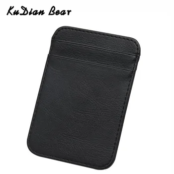 

KUDIAN BEAR Thin Men Credit Card Holder Wallet Women Multi-function Driver License Holder PU Leather Tarjetero BIH133 PM49