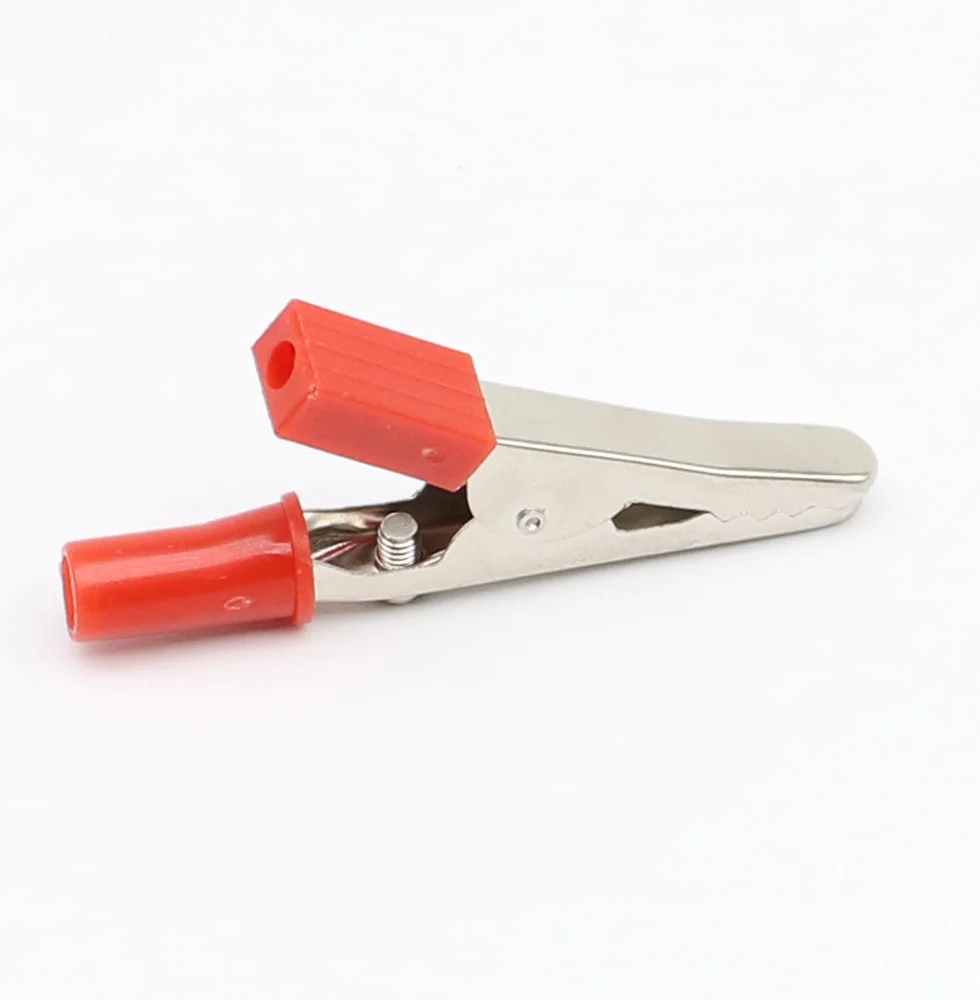 Alligator clips test clip test hooks clips 10pcs/lot insulated crocodile clips plastic handle cable lead testing metal alligator clips clamps 52mm length