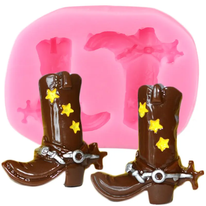 Cowboy Boots Silicone Molds DIY Baby Birthday Cupcake Topper Fondant Cake Decorating Tools Candy Clay Chocolate Gumpaste Moulds | Дом и сад