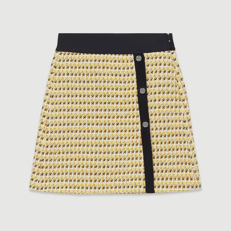 Женская юбка тканая юбка с пряжками