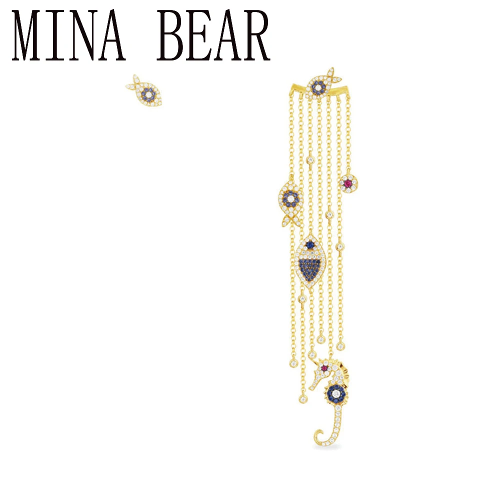 MINA BEAR стильные Гламурные безделушки асимметричные многоцепные украшенные