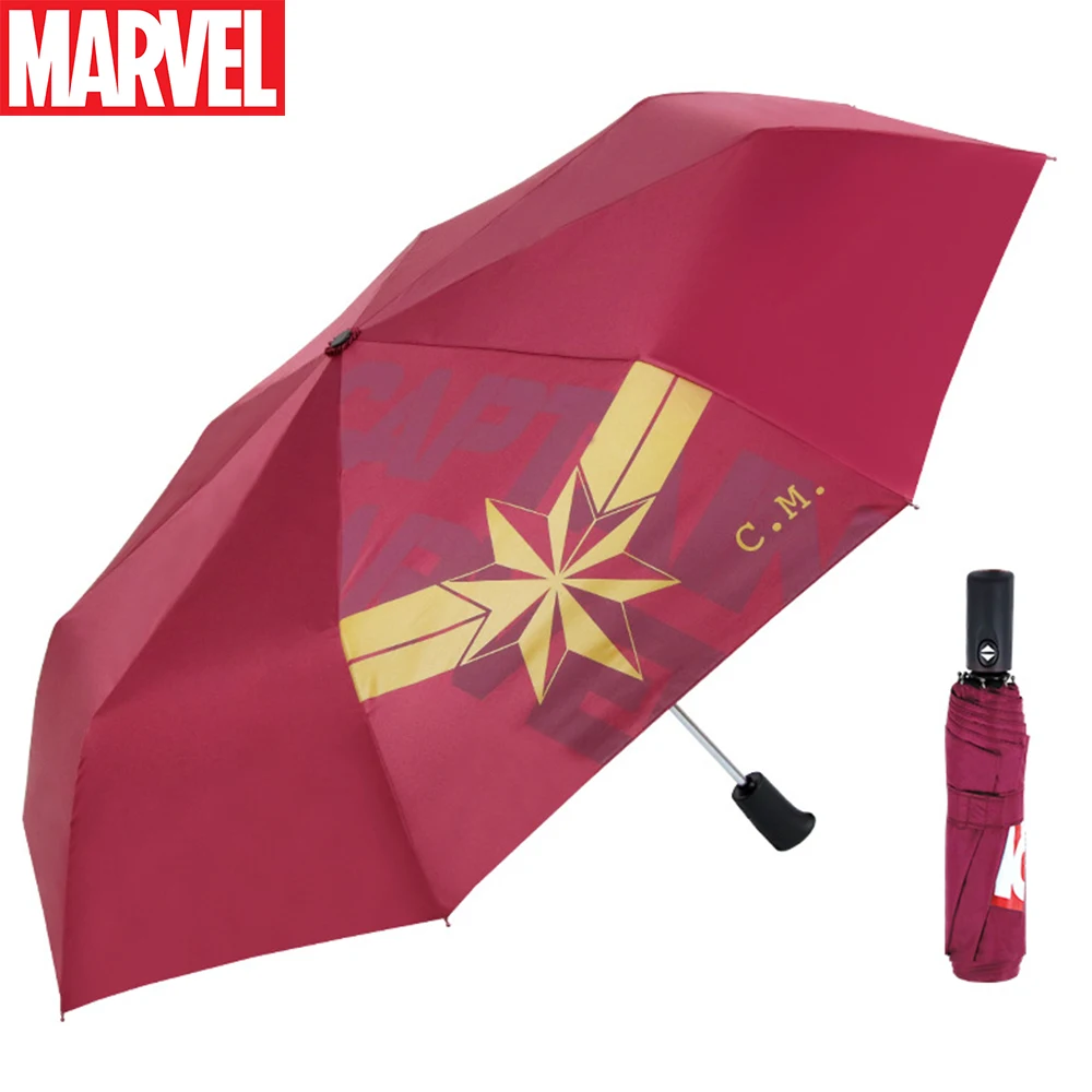 Ombrello Per Adolescenti Marvel Avenger Student Ombrello A Manico Lungo Ombrello Semi-Automatico Per Uomo Spiderman Iron-Man Captain Umbrella
